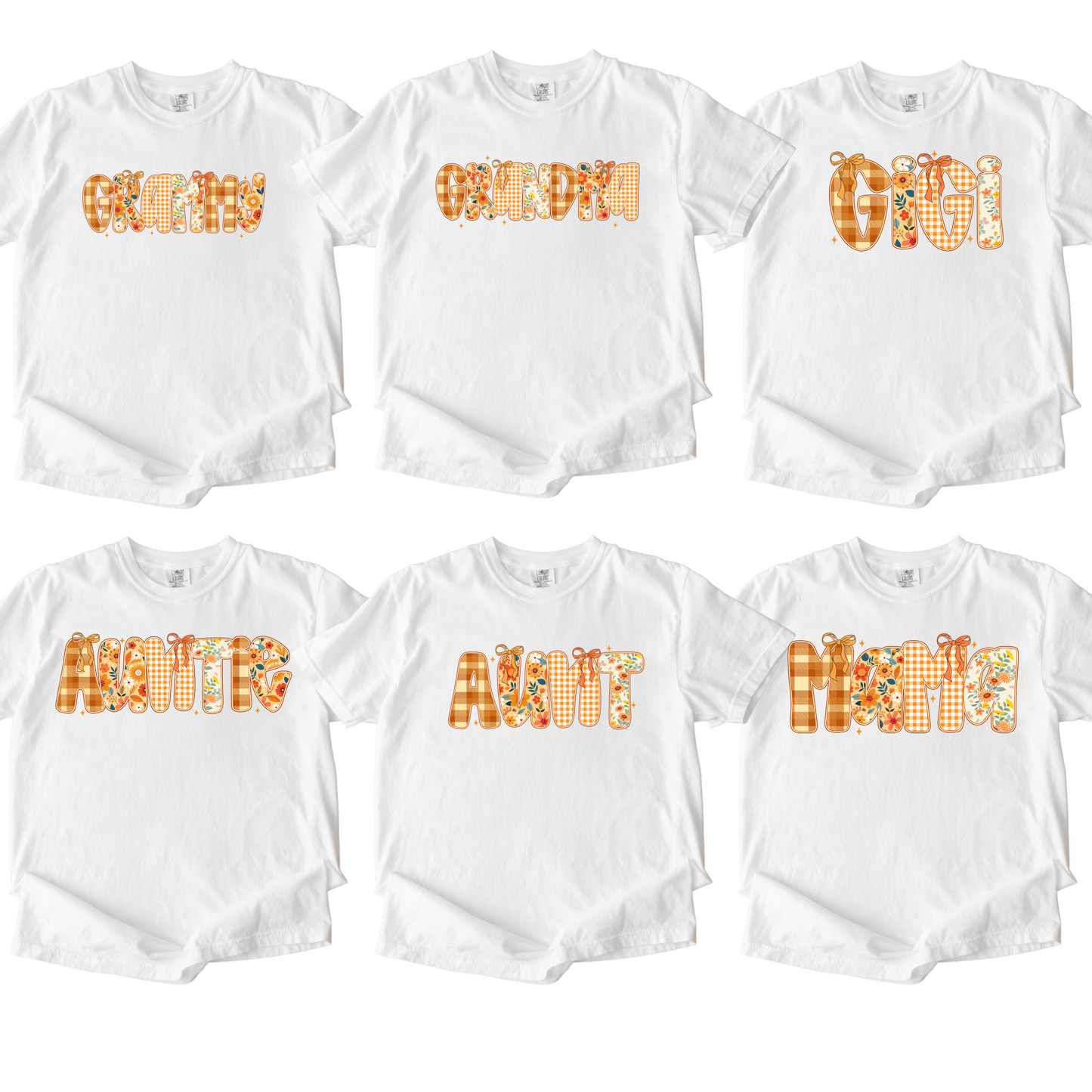 Preppy Floral Fall Fam - White Comfort Color Tee or Gildan Crew