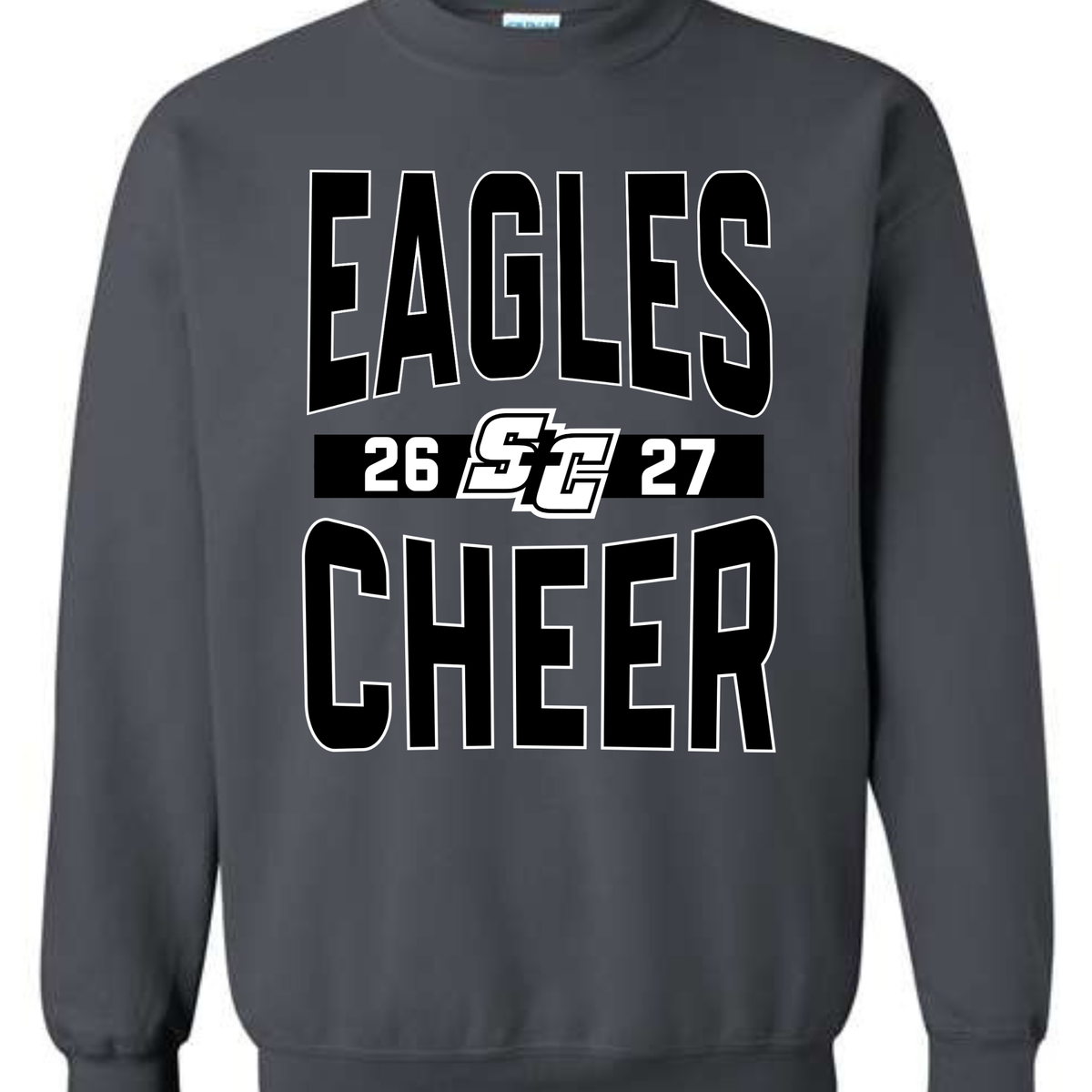 SC CHEER CHARCOAL GRAY 26/27 - TEE, CREW OR HOODIE