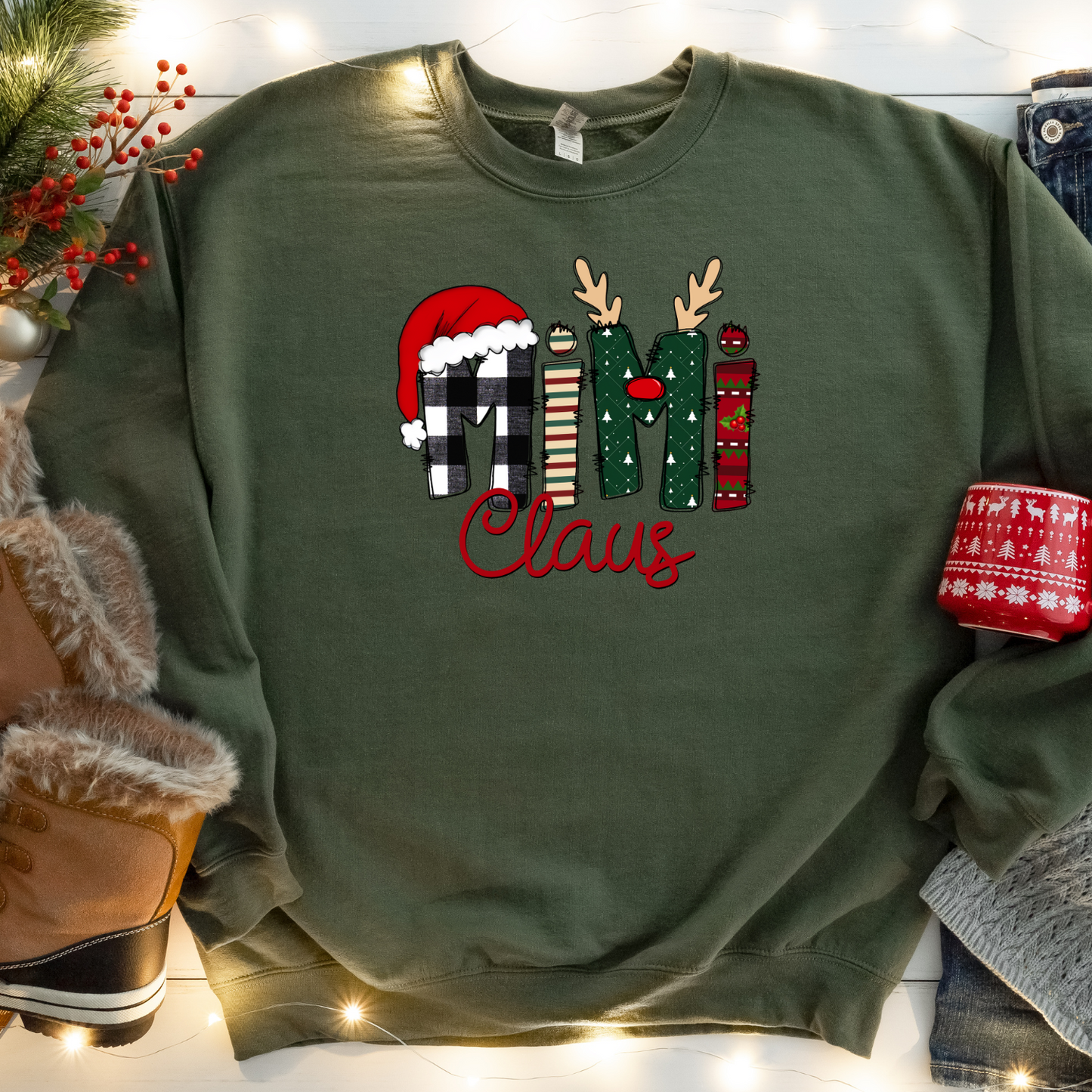 HOLIDAY CLAUS - MILITARY GREEN CREW