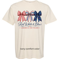 RED, WHITE & BLUE BOWS - COMFORT COLOR TEE