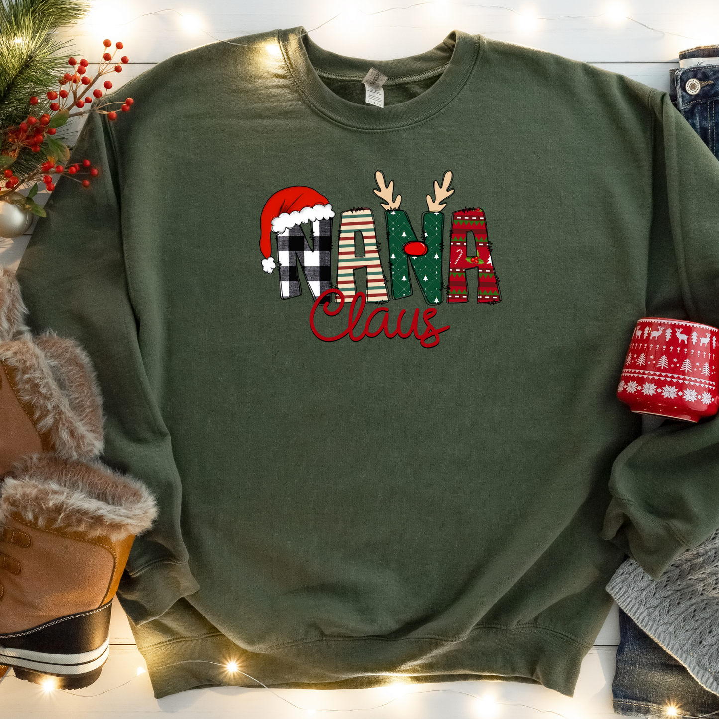 HOLIDAY CLAUS - MILITARY GREEN CREW