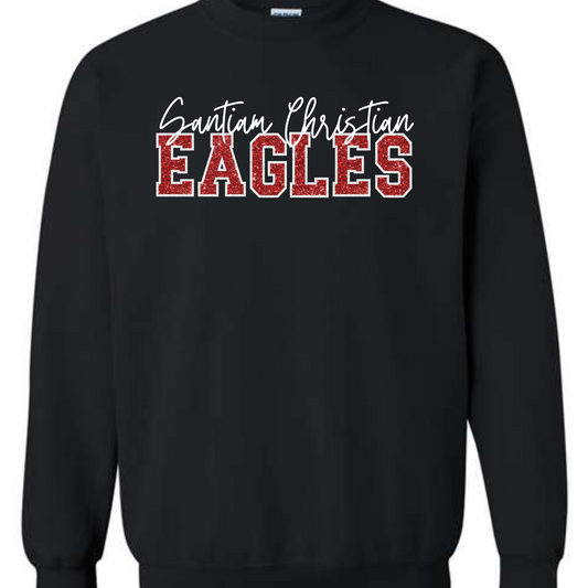 EAGLES FAUX SPARKLE - TEE, CREW OR HOODIE