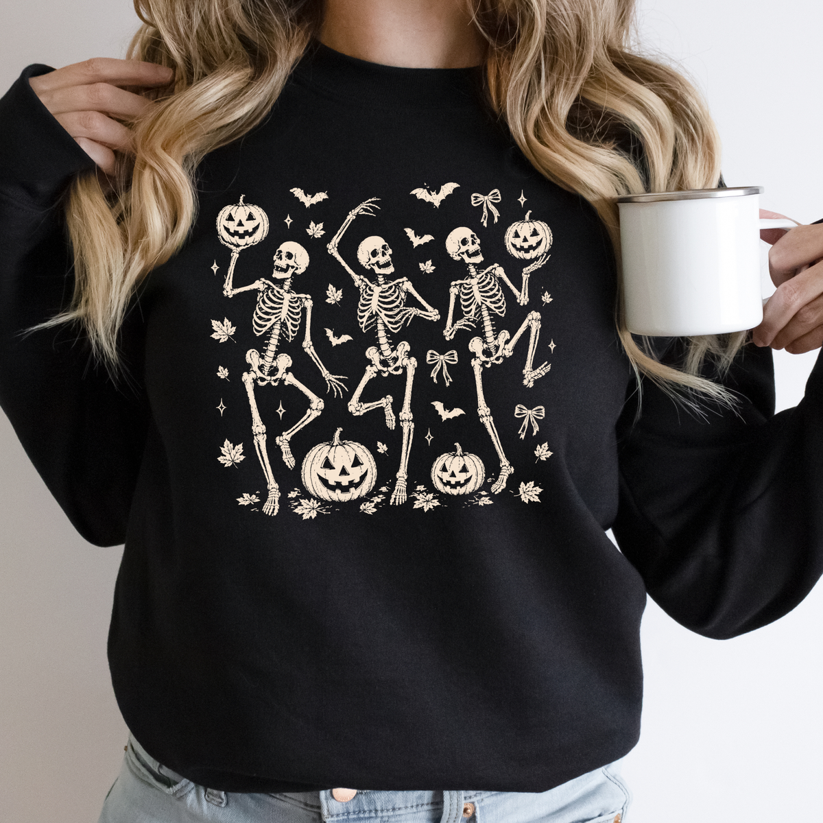 Tan Skeletons Fall - TEE OR CREW