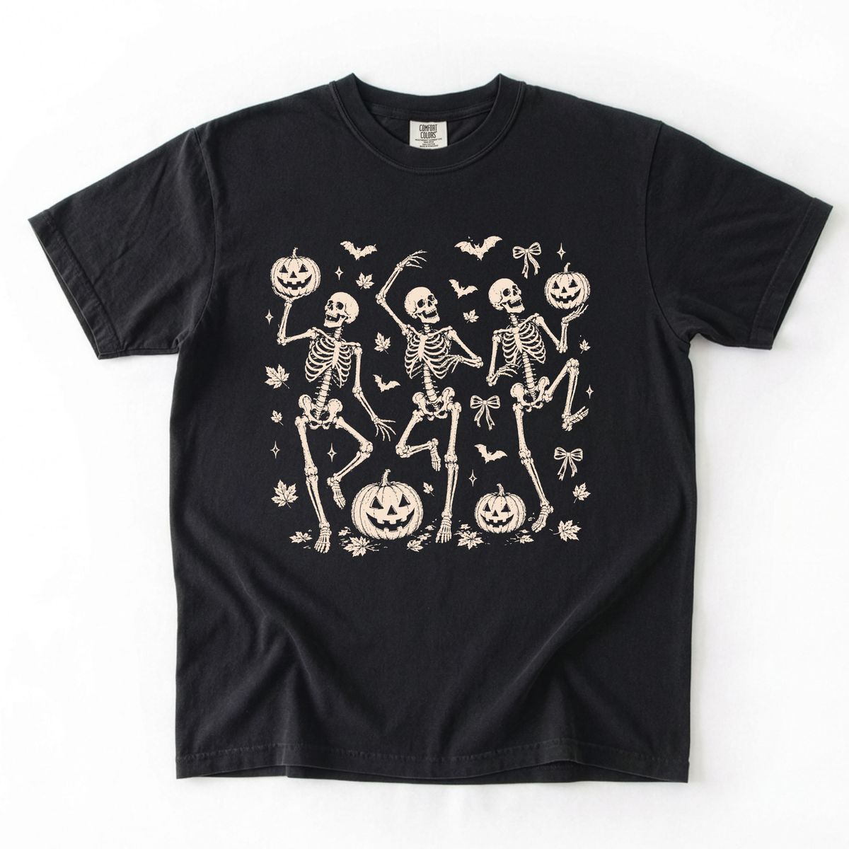 Tan Skeletons Fall - TEE OR CREW