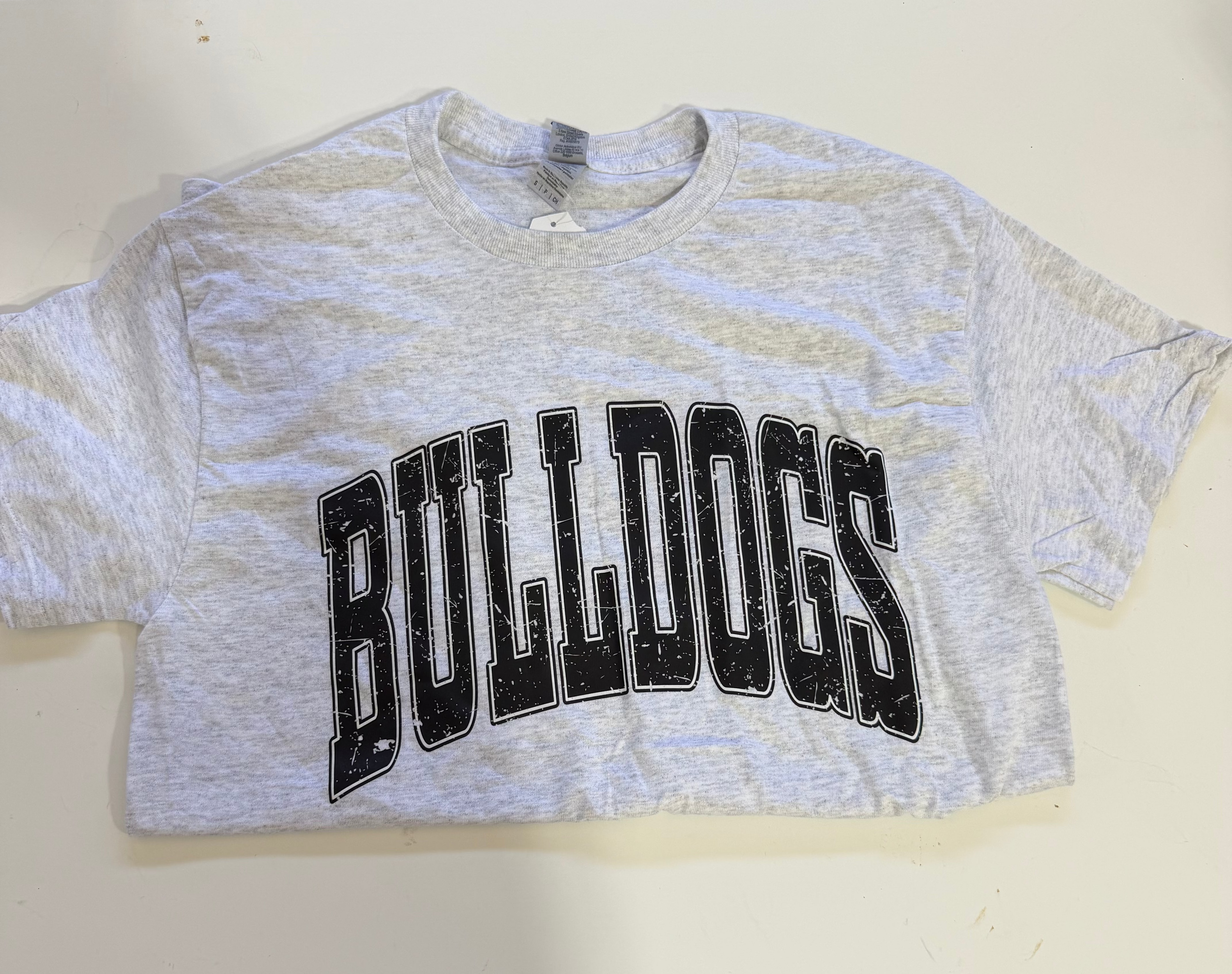 CLEARANCE SALE -  GRAY BULLDOG TEE W/ BLACK