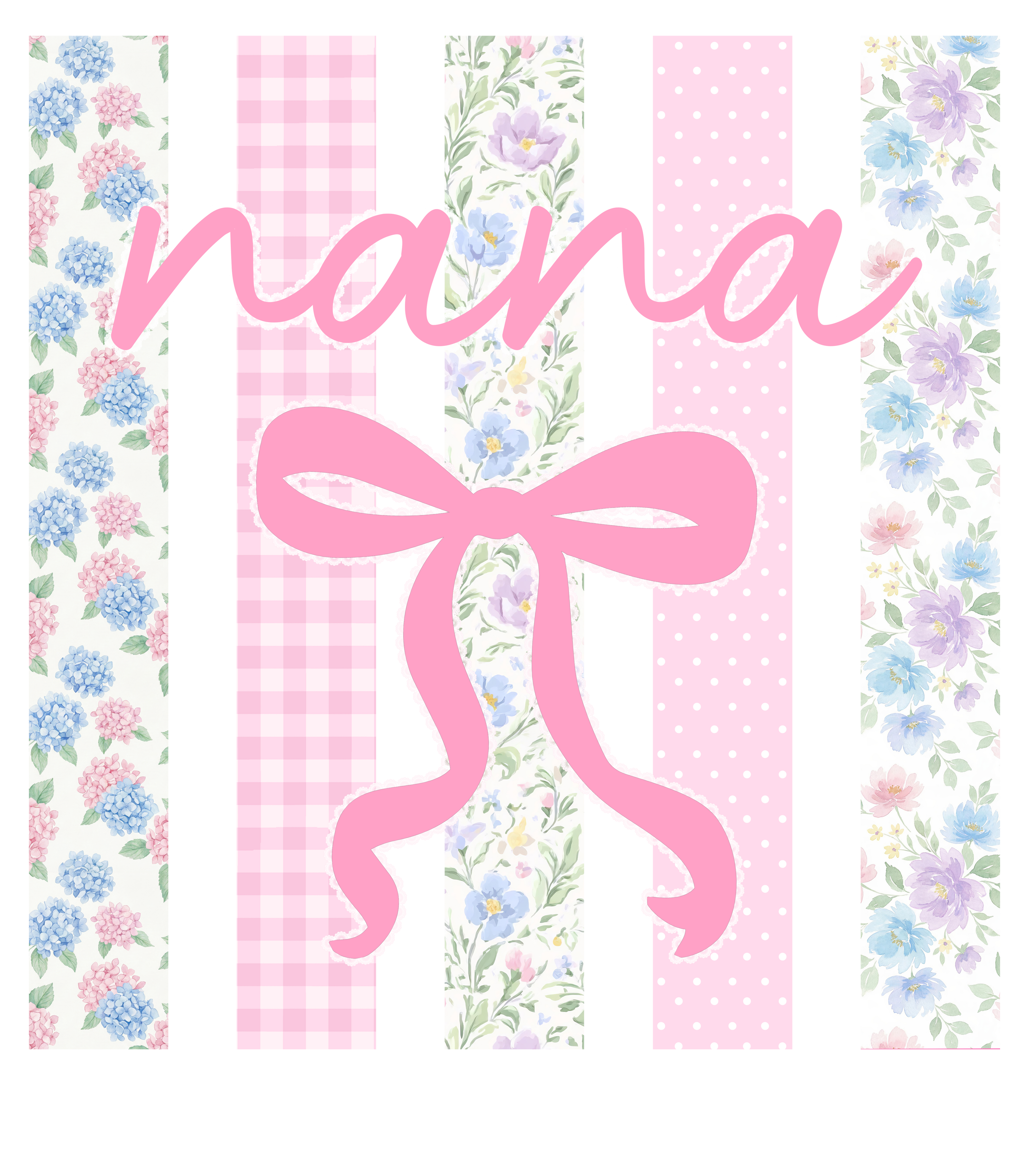 NANA: PINK/BLUE STRIPE - DTF PRINT