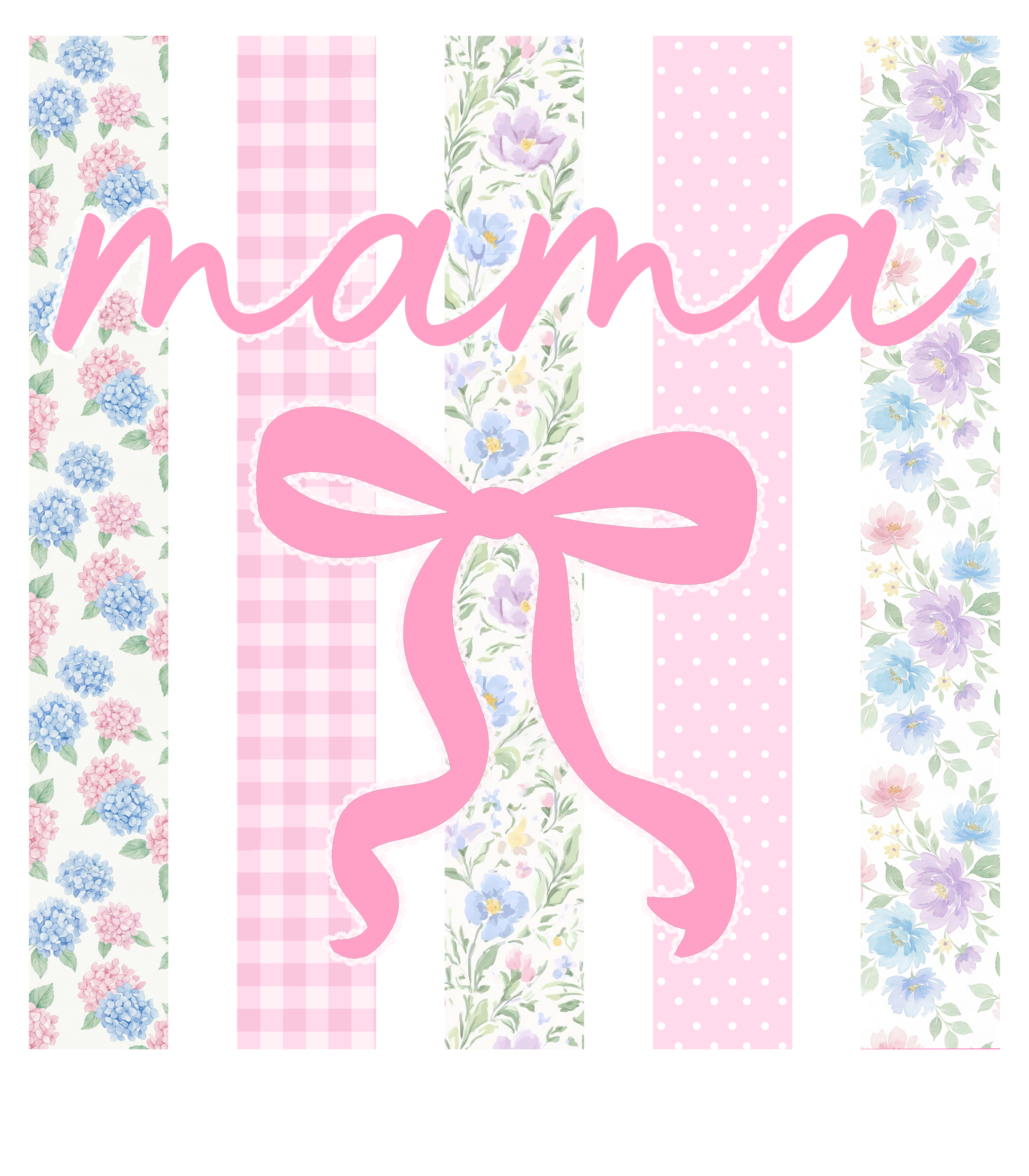 MAMA: PINK/BLUE STRIPE - DTF PRINT