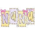 NANA: YELLOW/PURPLE FLOWERS - DTF PRINT