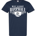 WEST ALBANY BASEBALL 2 - NAVY BLUE TEE, CREW OR HOODIE