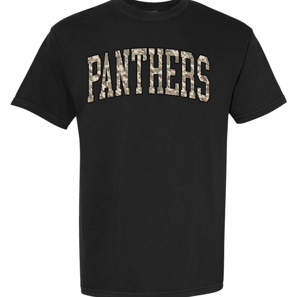 CAMO PANTHERS - TEE, CREW OR HOODIE